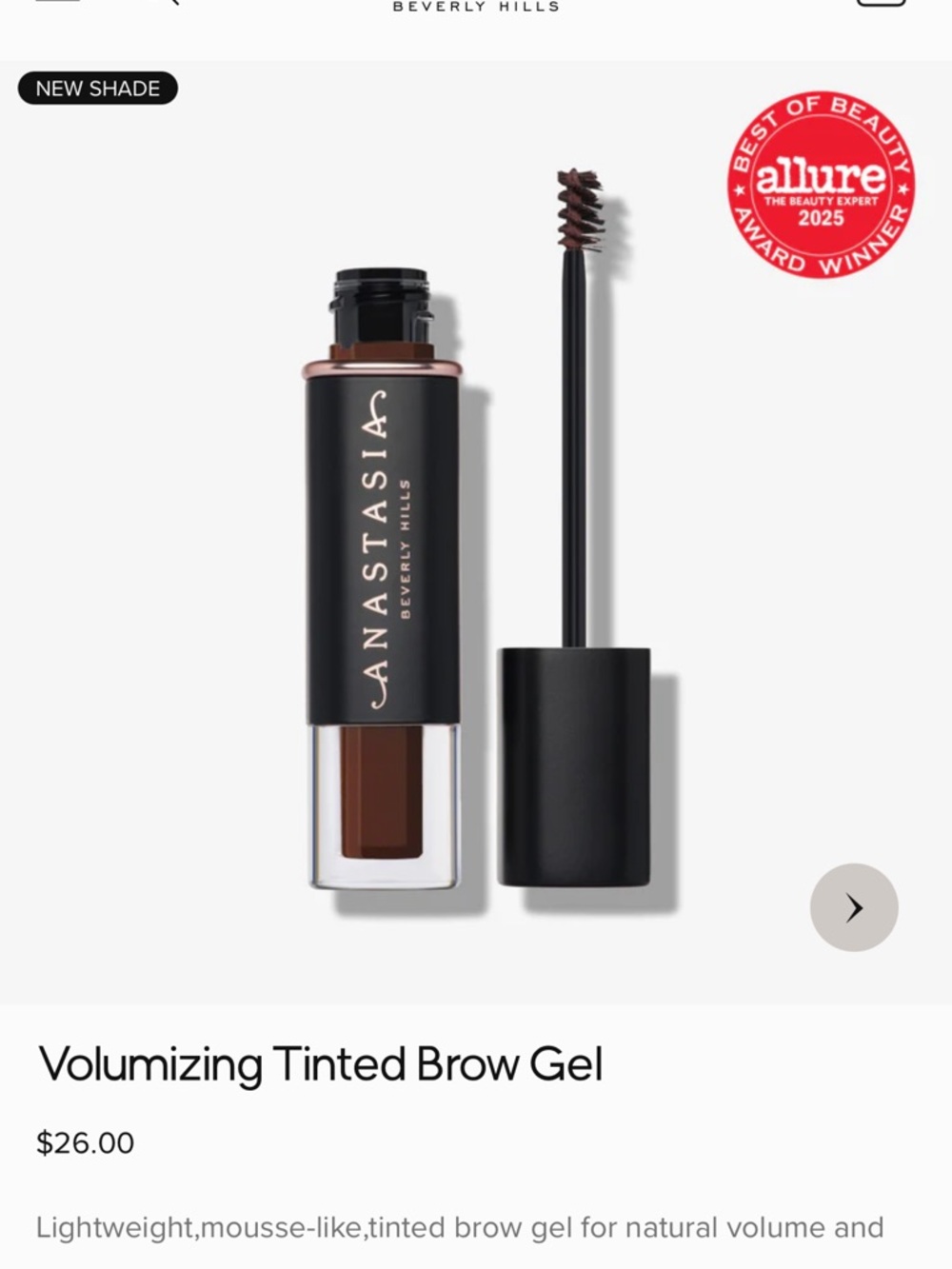 Anastasia Beverly Hills Volumizing Tinted Brow Gel — Dark Brown